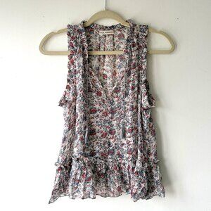 ULLA JOHNSON Amadine Floral Silk Tank Top Size 4 Small
